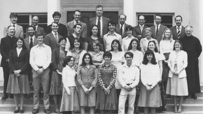 Dr. McArthur (center, top) with early TAC students and faculty